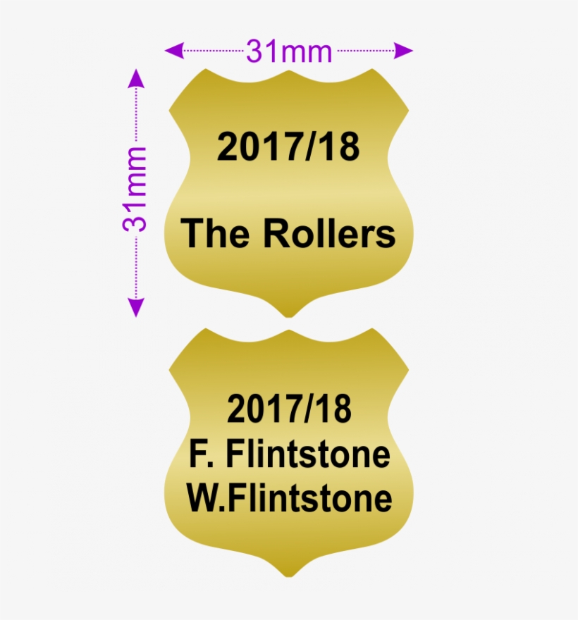 Gold 31mmx31mm Engraved Aluminium Metal Shield, transparent png