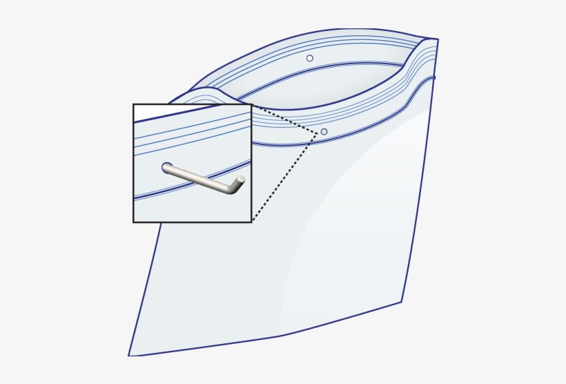 9 X 12, 2 Mil Clear Recloseable Bags Hang Hole - Poly Bag With Grommet, transparent png