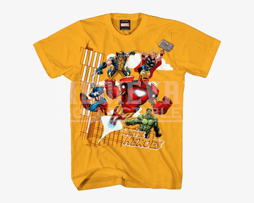 Junior Marvel Heroes T-shirt - Ptx T Shirts, transparent png