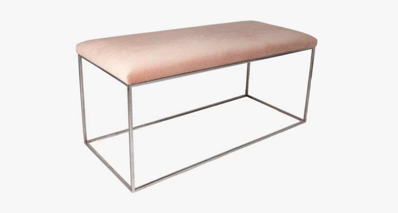 Minimalist Chrome Bench In Pink Mohair - Coffee Table, transparent png