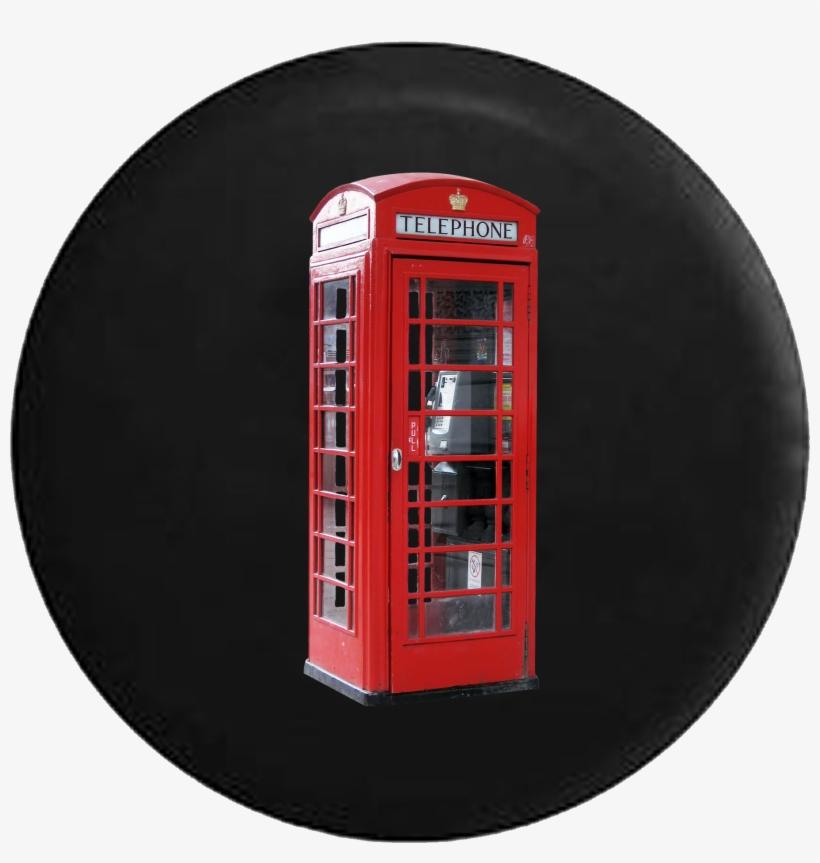 Red Classic English Phone Booth Jeep Camper Spare Tire - Tirecoverpro Full Color Single Penguin Posing On Rocks, transparent png