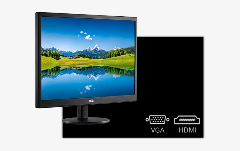 Aoc E2070swhn 20-inch Class Led Monitor, 1600 X 900 - Aoc E2270swhn 21.5" Full Hd Matt Black Computer Monitor, transparent png