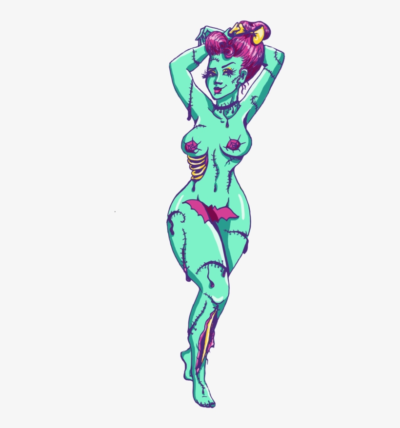 Zombie Babe Sticker - Illustration, transparent png