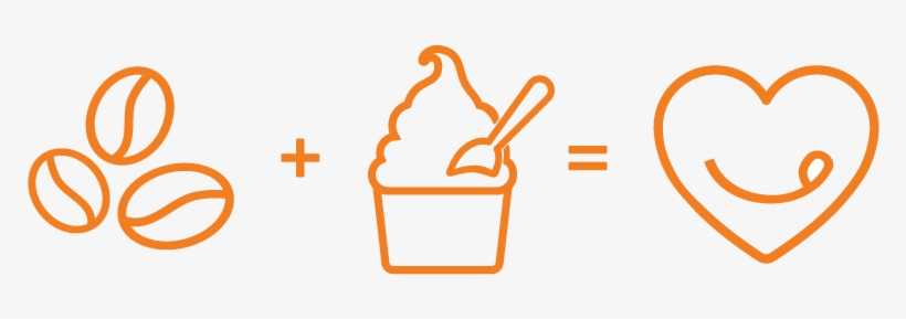 Orange Illustration Coffee Beans Froyo Frozen Yogurt, transparent png