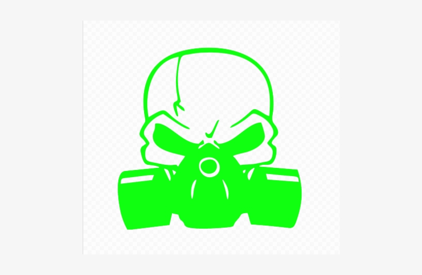 Skull With Gas Mask Green Decal - Skull With A Gas Mask, transparent png