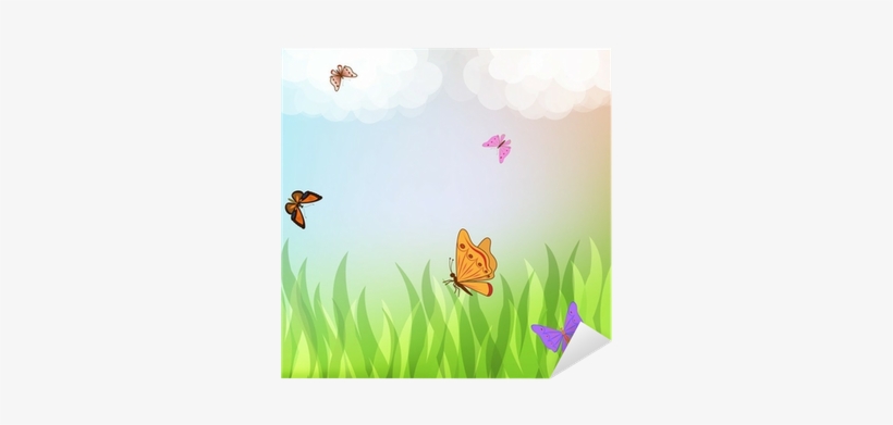 Vinilo Pixerstick Coloridas Mariposas Volando Sobre - Illustration, transparent png