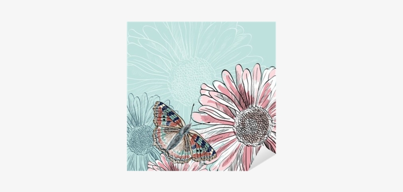 Vinilo Pixerstick Ilustración De Hermosas Mariposas - Chrysanths, transparent png