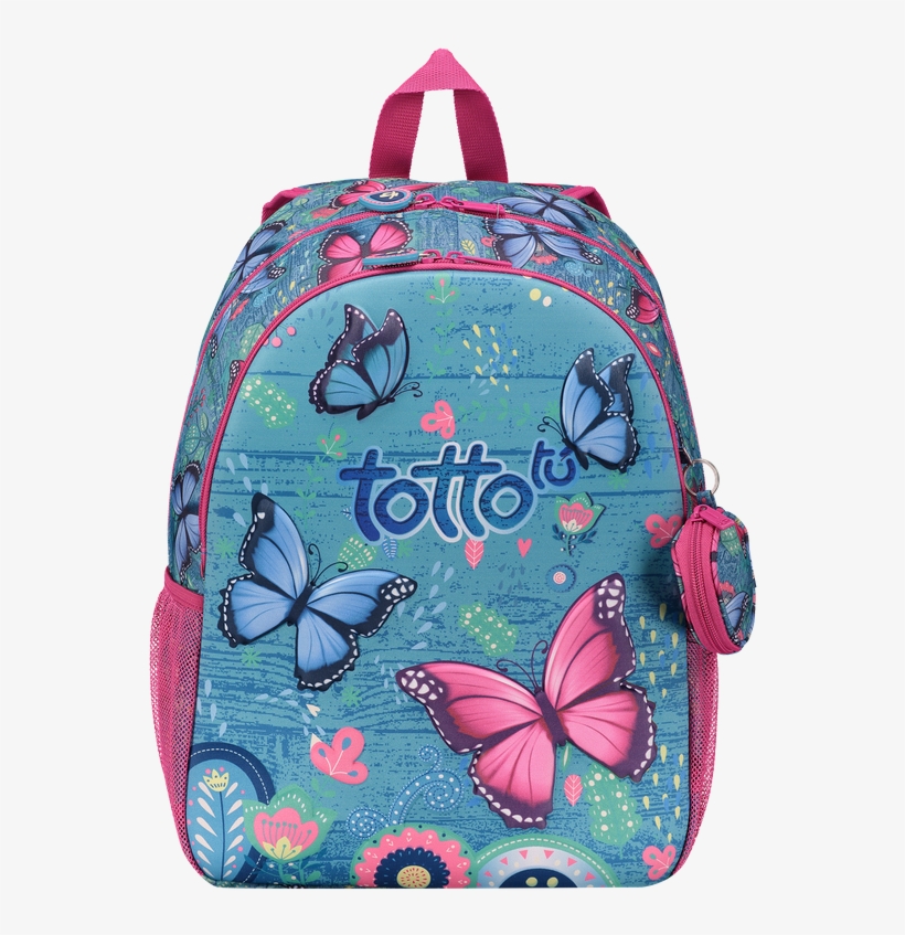 Mochila Celosia - Mochila Totto Mariposas, transparent png