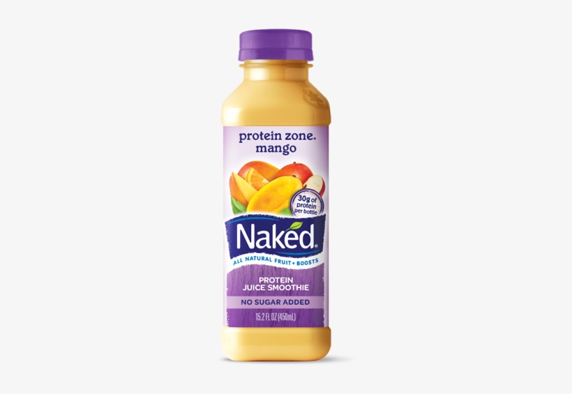 Naked Juice, Named For Its Supposed Stripped-down Ingredients, - Naked Protein Zone Juice Smoothie, Mango - 15.2 Fl, transparent png