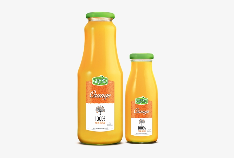 Orange Juice Bottle Png - Greno Сок, transparent png