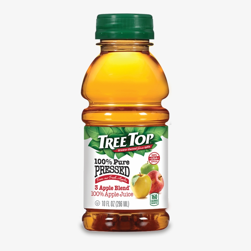 3 Apple Blend Pure Pressed Juice 10oz - Tree Top Fresh Pressed Honeycrisp 100% Apple Juice, transparent png