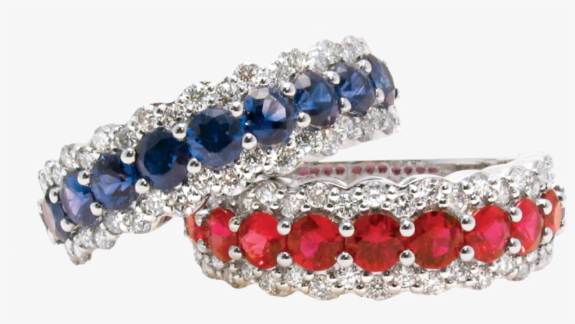 Ruby And Sapphire Bands, transparent png