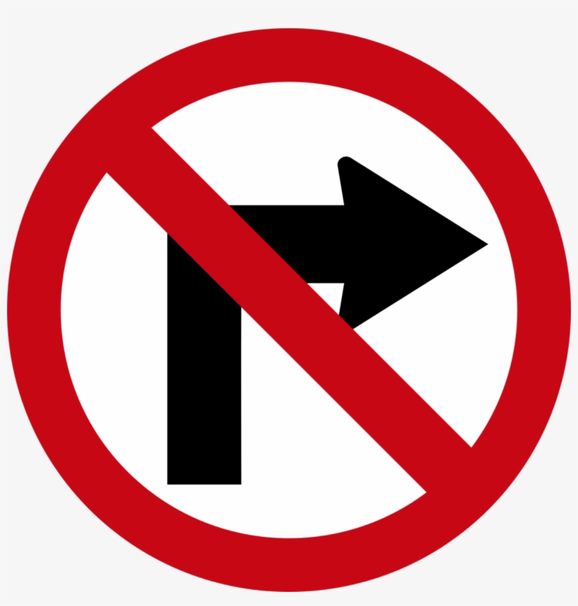 No Turn Right - Prohibido Girar A La Derecha, transparent png