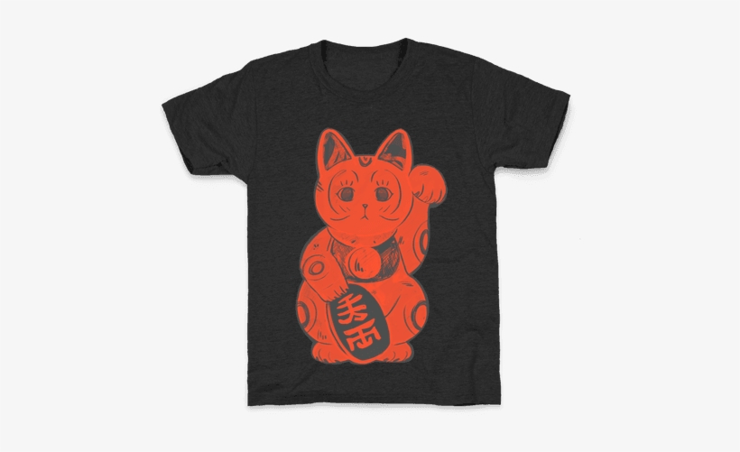Japanese Lucky Cat Kids T-shirt - Shirt, transparent png