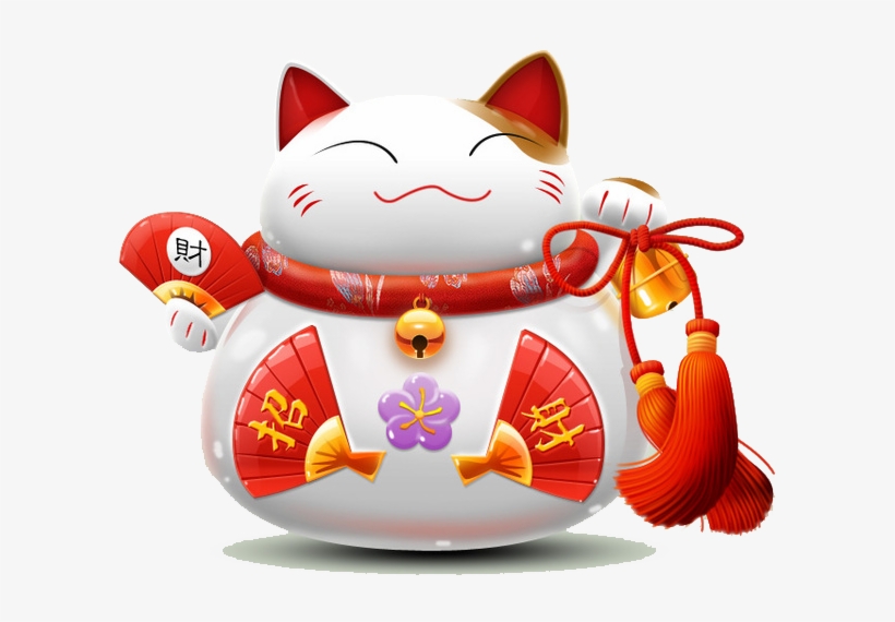 Cat Luckycat Chinese Japanese Asian Neko Maneki Neko - 财 Png, transparent png