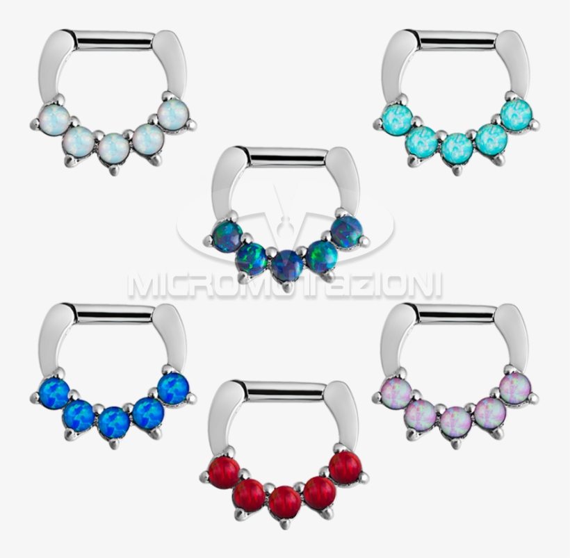 Steel Septum Clicker With Synthetic Opal Septum - Steel, transparent png