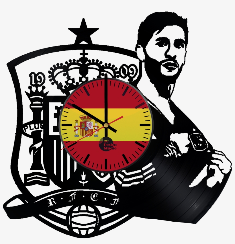 Euro 2016 Fan Gift Sergio Ramos Spain National Football - Football Vinyl Wall Clock, transparent png