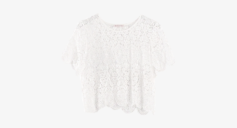 Blusa Blanca Encaje - Crochet, transparent png