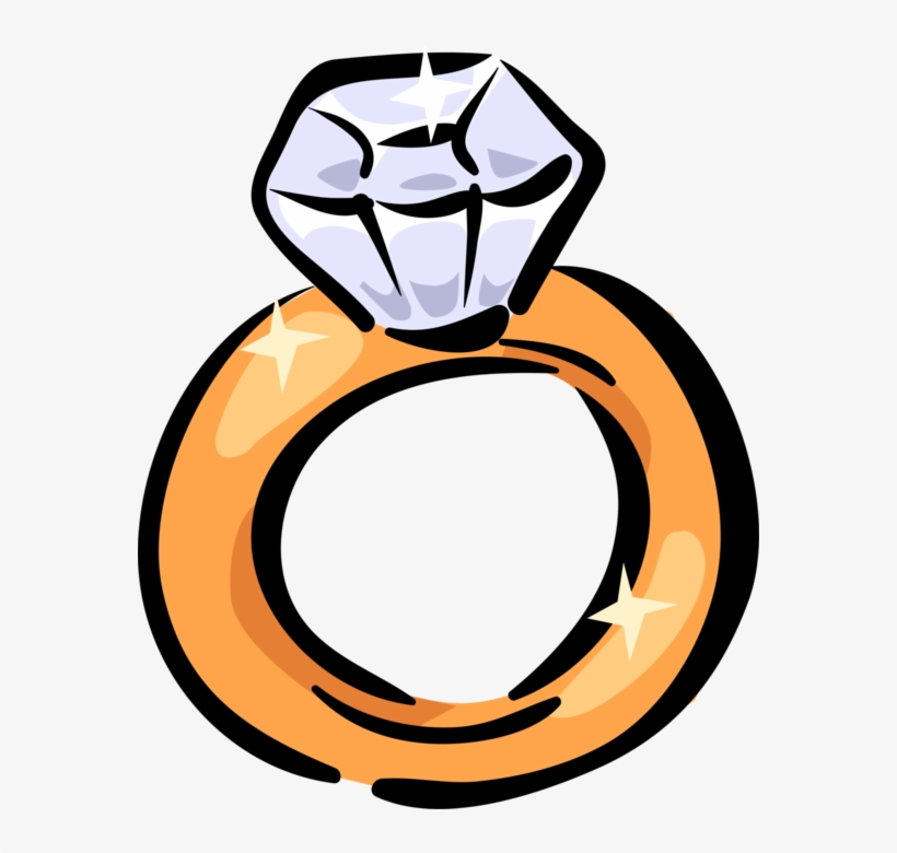 Vector Illustration Of Wedding Engagement Or Promise - Anel Vetor Png, transparent png