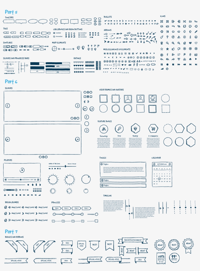 Jolly Ui Hand-drawn Ui Kit Preview - Hand Drawn Ui, transparent png