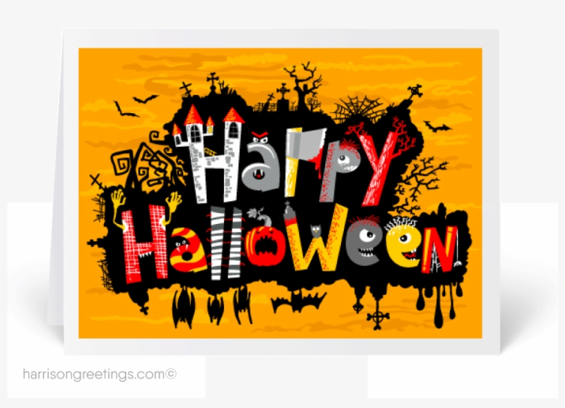 Classic Halloween Greeting Card - Happy Halloween Greetings, transparent png