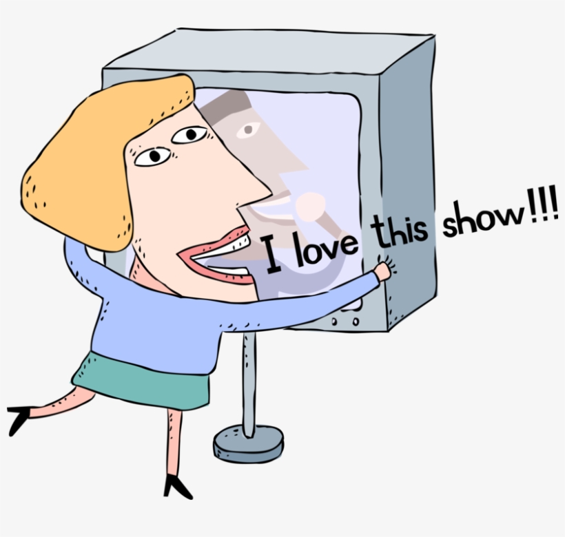 Vector Illustration Of Television Show Fan Enjoys Favorite - Film, transparent png