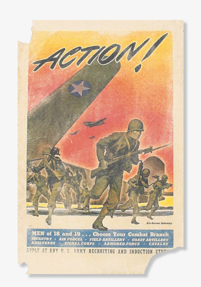 Army Action Poster Men's Regular Fit T-shirt - Us Ww2 Recruiting Poster, transparent png