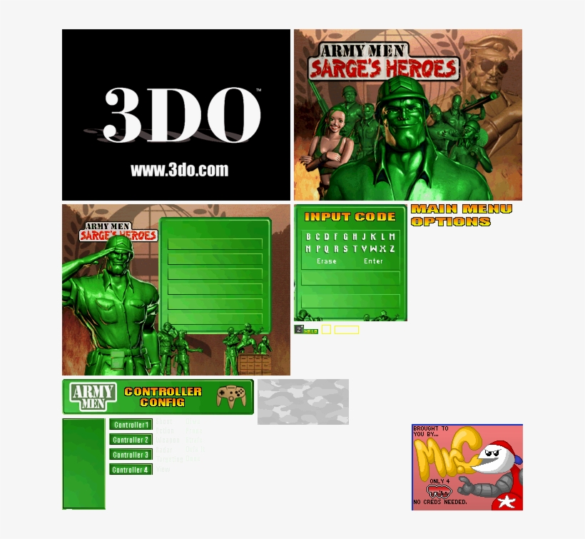 Title Screen & Main Menu - Army Men Sarge's Heroes, transparent png