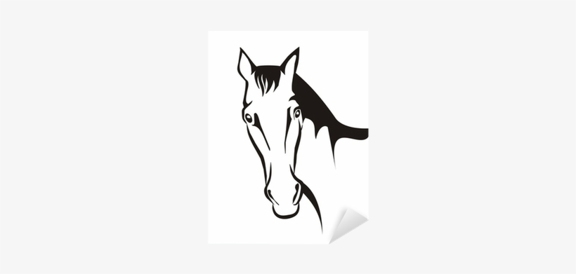 Vinilo Pixerstick Icono Del Caballo En Líneas Negras - Portrait, transparent png