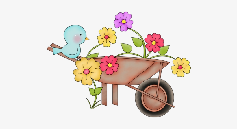View Album On Yandex - Wheelbarrow With Flowers Clipart, transparent png
