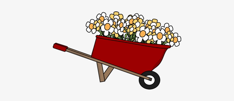 Garden Clipart Wheelbarrow - Wheelbarrow With Flowers Clipart, transparent png