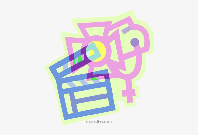 Clapboard And Movie Lights Royalty Free Vector Clip - Graphic Design, transparent png