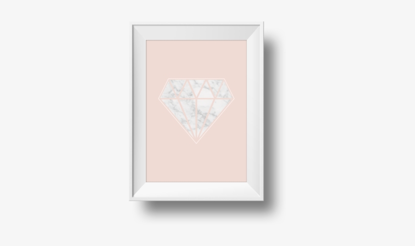 Marble Diamond Print On Blush Background - Triangle, transparent png