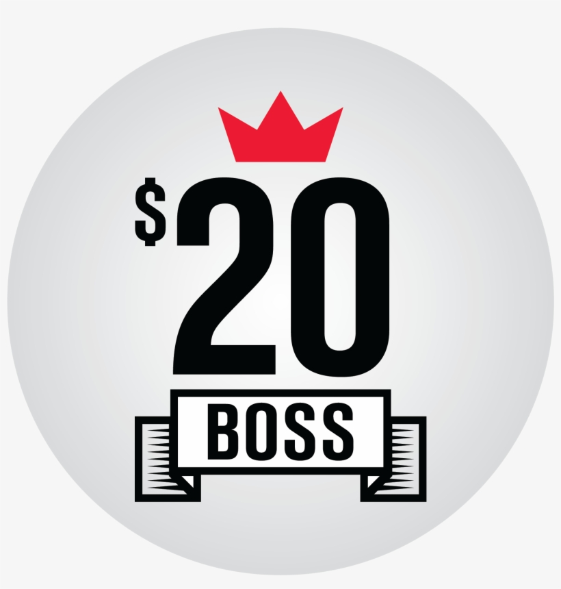 $20 Boss Logo - 20 Dollar Boss Logo, transparent png