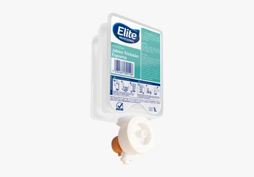 Jabón Triclosán Espuma Multiflex 1 Litro X6 - Elite Professional Jabon, transparent png