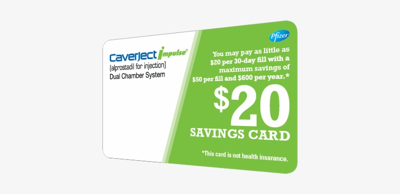 You're Eligible For The Caverject Impulse Savings Card - Prostaglandin E1, transparent png