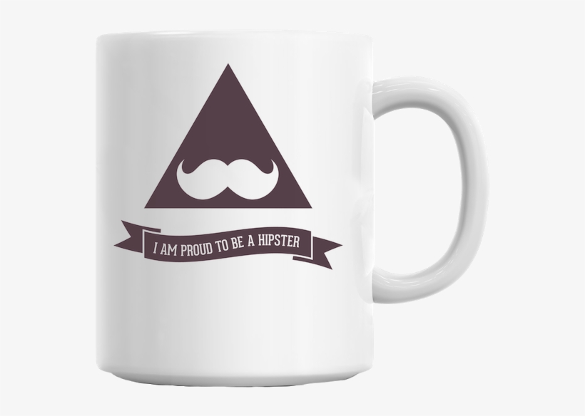 Proud To Be A Hipster Black Mug - White Coffee Mug, transparent png