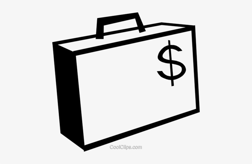 Briefcase With A Dollar Sign On It Royalty Free Vector - Mala De Dinheiro Png, transparent png