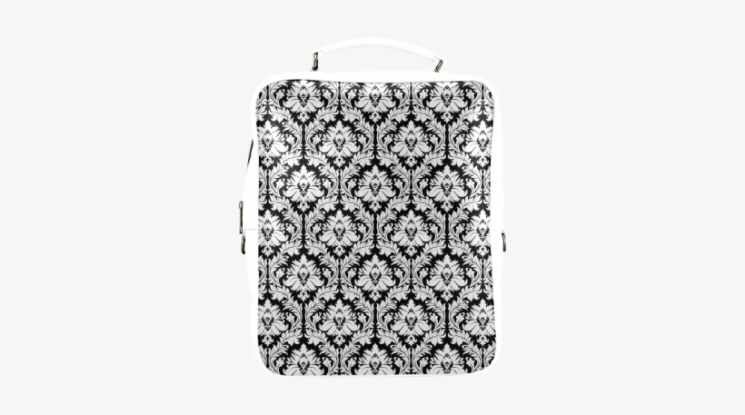 Damask Pattern Black And White Square Backpack - Cafepress Hot Pink Damask Queen Duvet, transparent png
