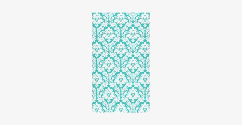 Damask Pattern Turquoise And White Custom Towel - Cafepress Hot Pink Damask Queen Duvet, transparent png