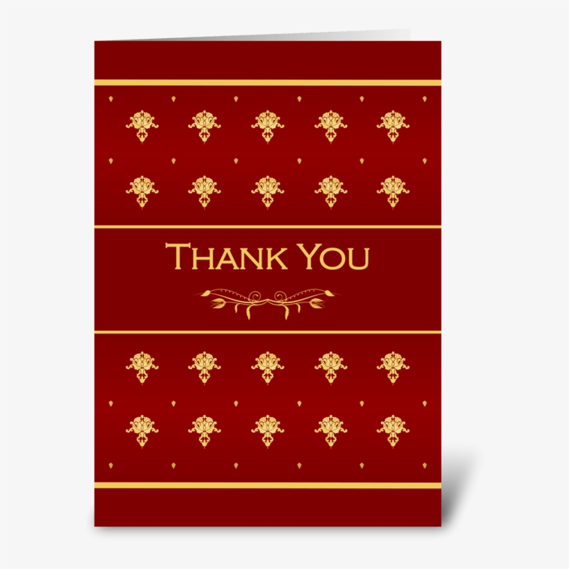Thank You Luxury Red And Gold Damask Greeting Card - Luxury Thank You Aunt Vintage Red And Gold Colored, transparent png
