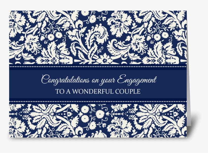 Engagement Congratulations Blue Damask Greeting Card - Wedding Congratulations To Parents Of Bride, transparent png