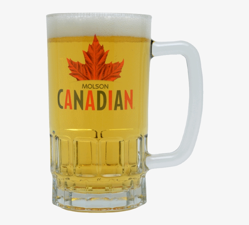 Glass Beer Stein - Molson Canadian Beer, Lager - 24 Fl Oz, transparent png
