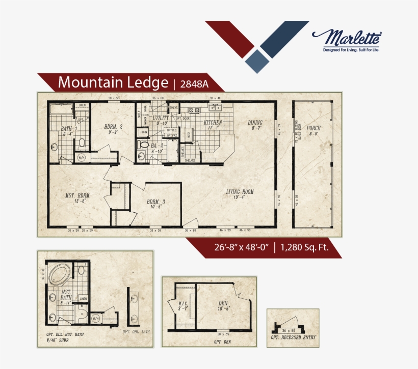 2016 Marlette Mountain Ledge 2848a With Porch, transparent png
