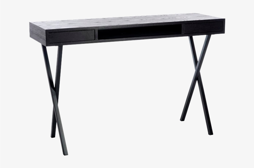 Escritorio Moderno Negro - J-line Desk Modern Rectangle 2 Shelves Wood Black 20.2, transparent png