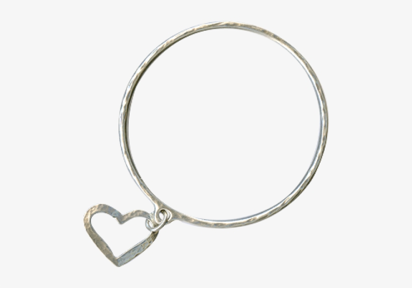 Danon Silver Bangle With Hollow Heart - Bangle, transparent png