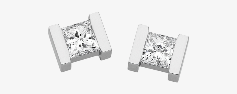 Bar Set Princess Cut Diamond Stud Earrings C903 - Princess Cut Diamond Earrings Designs, transparent png