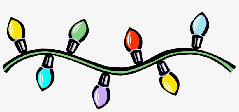 Vector Illustration Of Colored Christmas Light Decorations - Christmas Lights In A Straight Line, transparent png