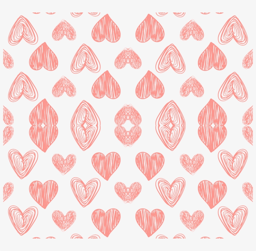 Valentine's Day Pink Hand Drawn Hearts Cute Valentines - Heart, transparent png