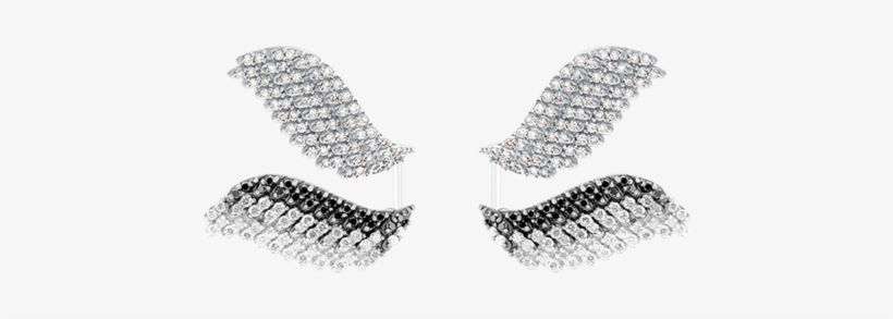 Brinco Abre Alas Mini Todo Cravado E Cisne Negro Duplo - Earring, transparent png